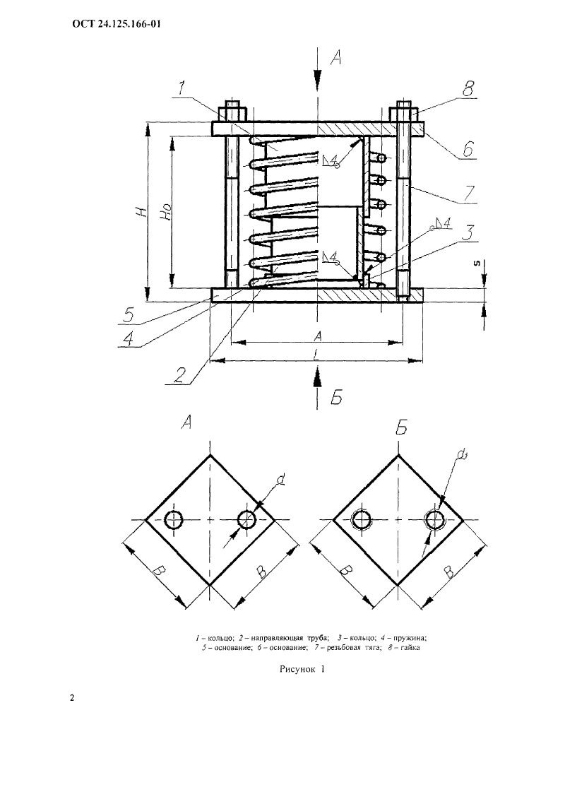 Блоки пружинные для опор трубопроводов ТЭС и АЭС ОСТ 24.125.166-01. Страница 2