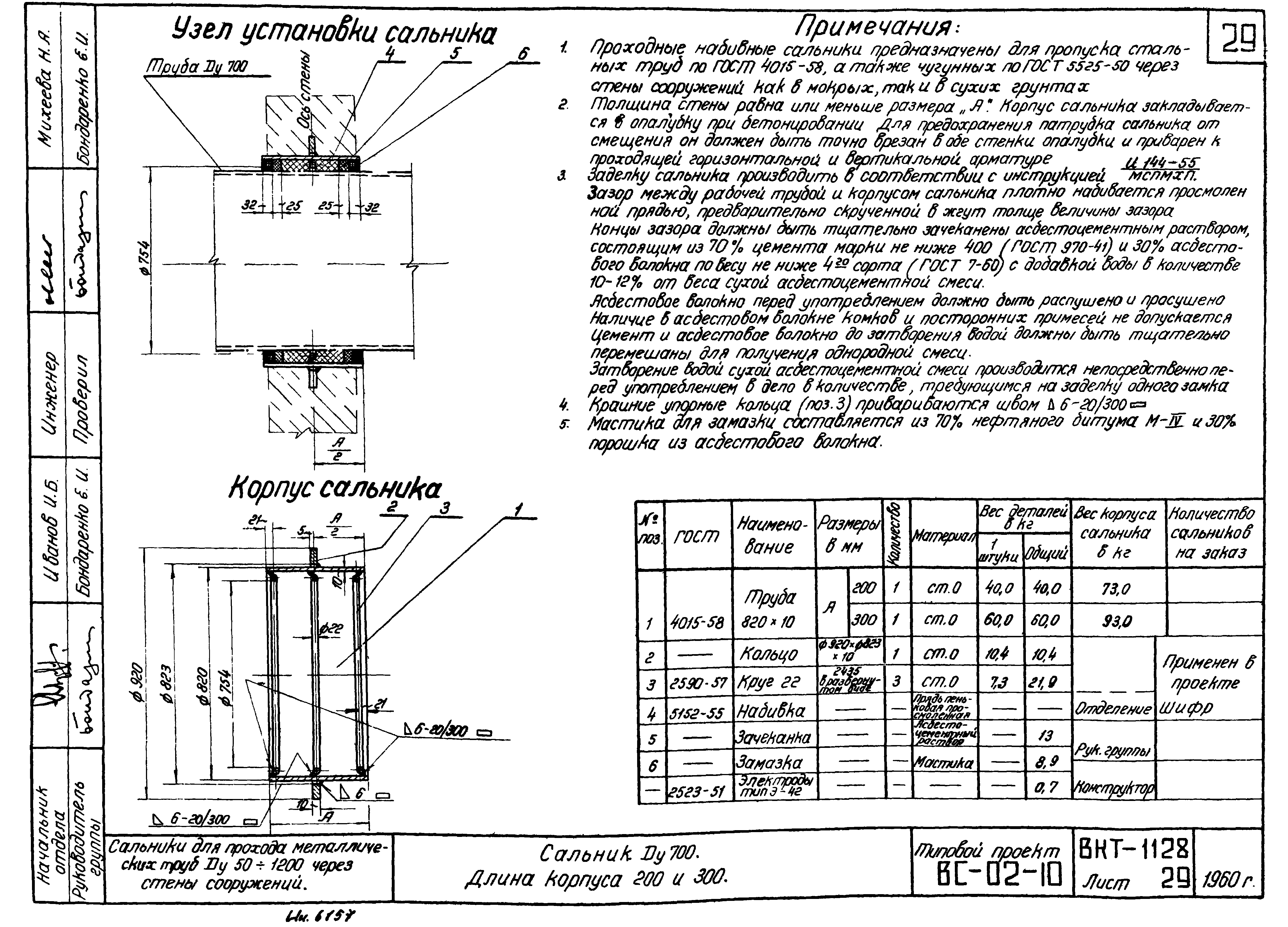 Cальники Ду700 ВС-02-10. Страница 1