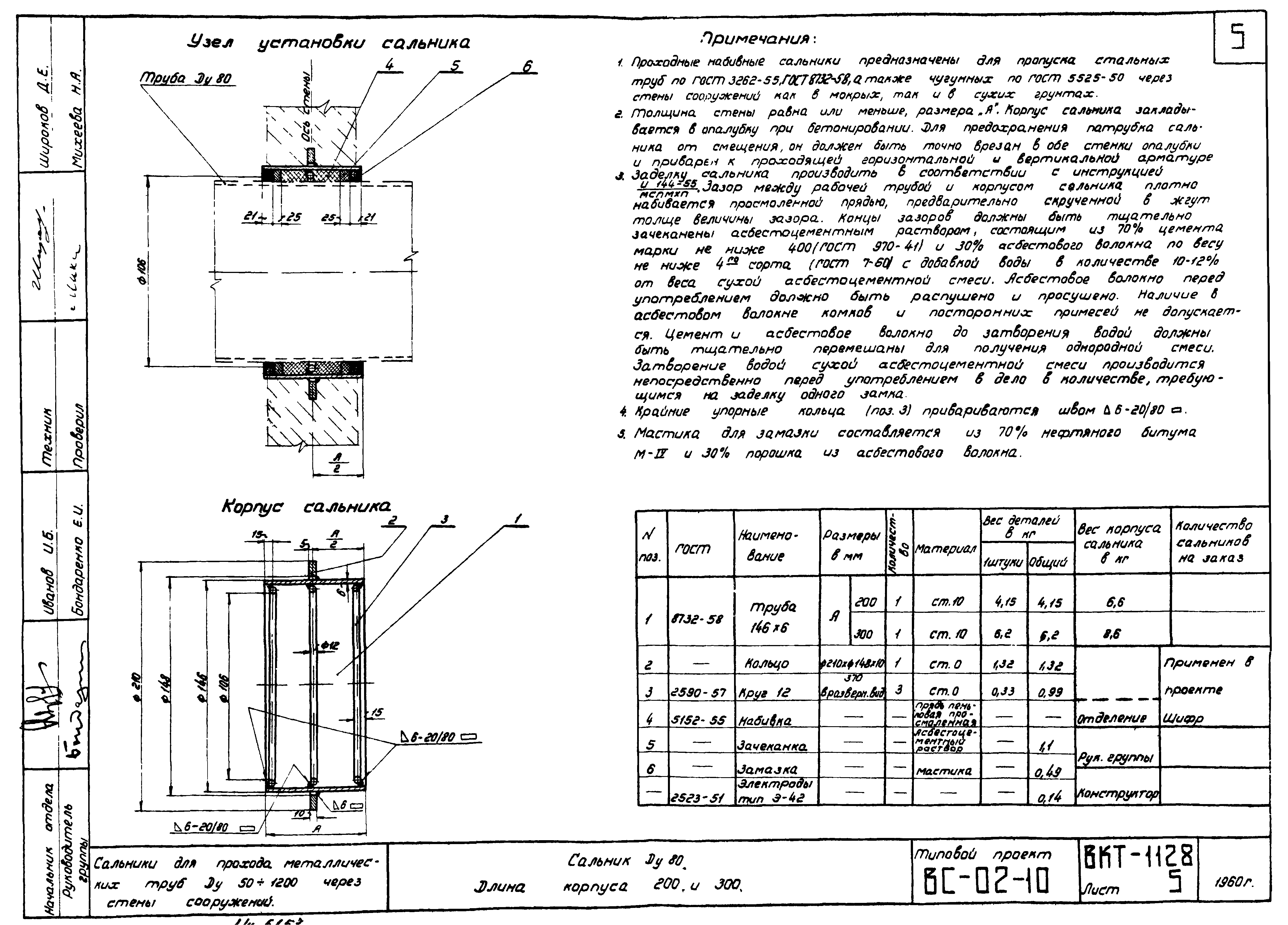 Cальники Ду80 ВС-02-10. Страница 1