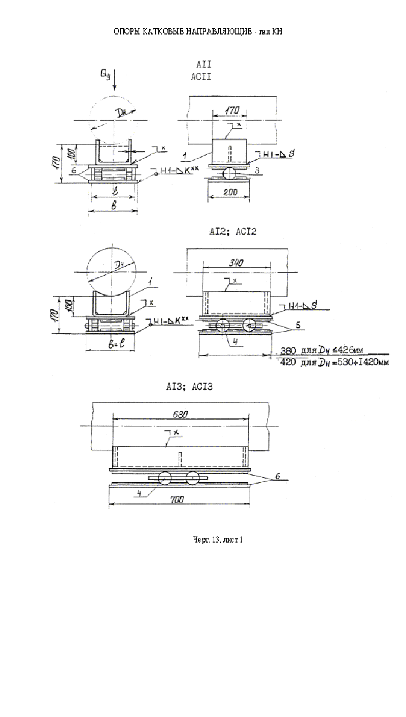 Опоры катковые направляющие. Тип КН. Страница 1