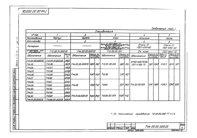 Опора трубопроводов неподвижная бугельная Т44. Страница 4