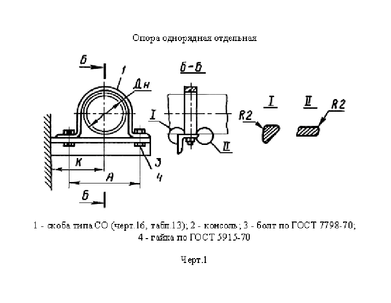 Опора однорядная отдельная. Тип ОК. Страница 1