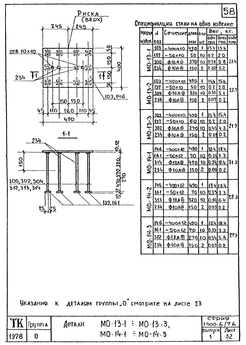 Марка изделия конструкции. Закладная деталь МО-2 1.400-6/76 В.1 чертеж. Закладная деталь м1.
